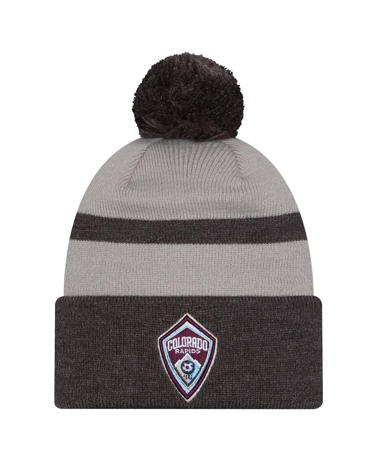 New Era Men's Black Colorado Rapids 2025 Kickoff Cuffed Pom With Knit Hat In Gray