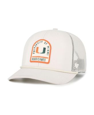 '47 Brand - Men's and Women's ' Cream Miami Hurricanes Core Inline Gravestone Adjustable Trucker Hat