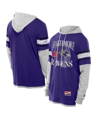 New Era - Men's Purple Baltimore Ravens Twofer Layered Long Sleeve Hoodie T-Shirt
