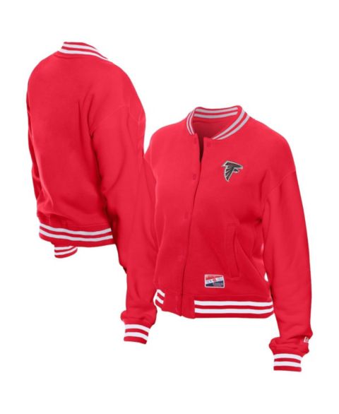 Женские куртки New Era Red Atlanta Falcons Throwback Fleece Full-Snap Jacket