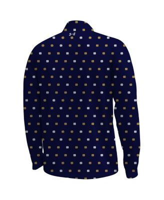 Men's Navy Notre Dame Fighting Irish Gameday ArmourFuse Half-Zip Jacket
