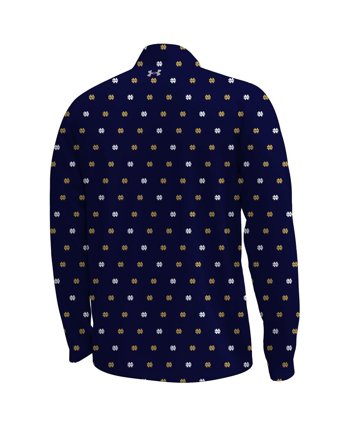 Under Armour Men's Navy Notre Dame Fighting Irish Gameday Armourfuse Half-zip Jacket In Blue