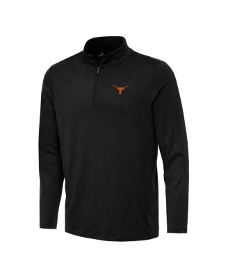 Antigua - Men's Black Texas Longhorns Reprocess Quarter-Zip Top