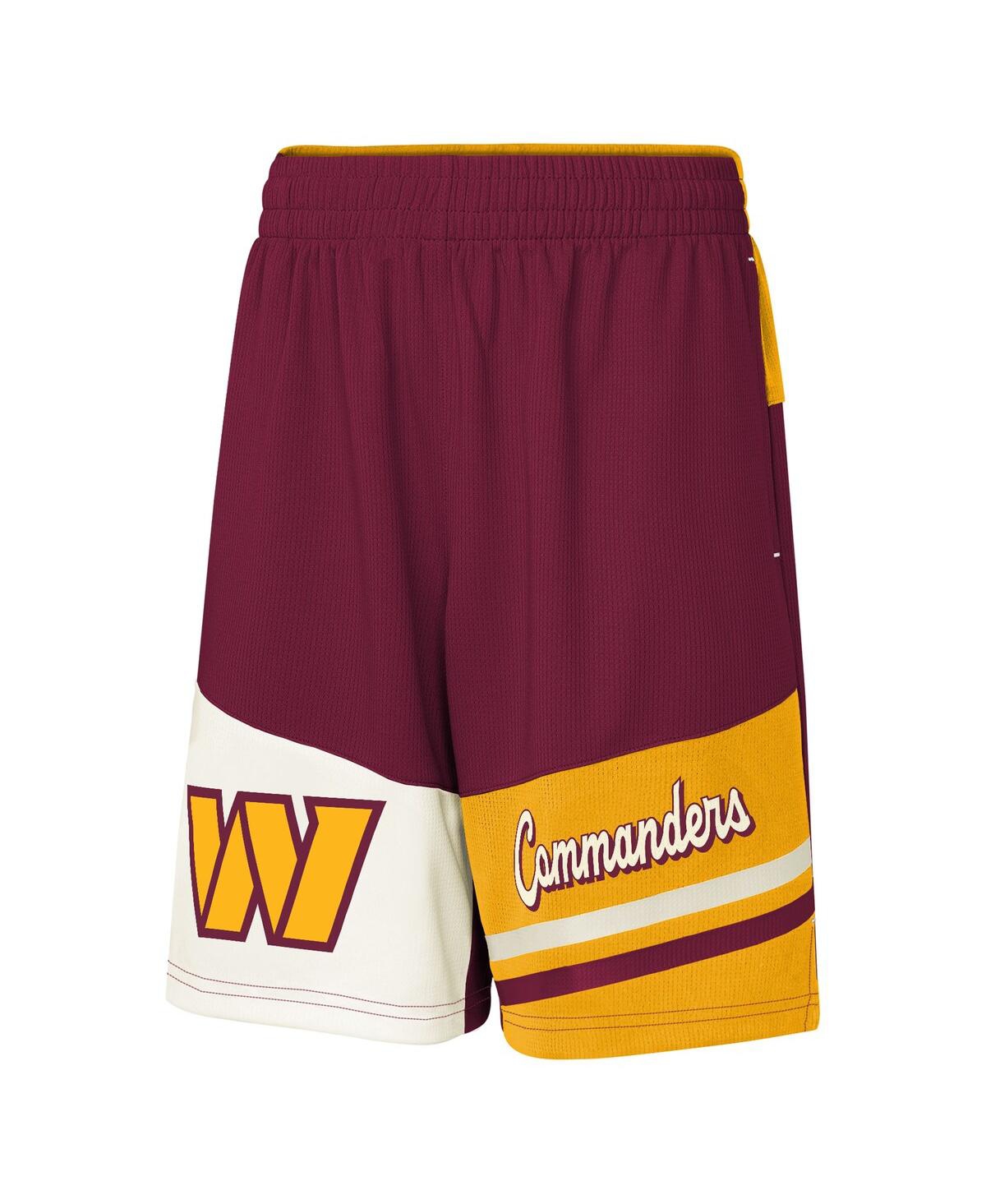 Outerstuff Big Boys And Girls Burgundy Washington Commanders Fandemonium Mesh Shorts In Multi