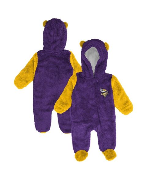 Outerstuff Baby Boys and Girls Purple Minnesota Vikings Stay Napping Fleece Bunting Full-Zip Sleeper
