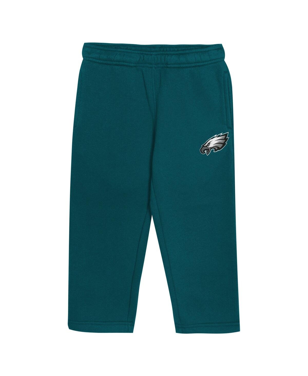 Outerstuff Toddler 2-piece Midnight Green Philadelphia Eagles Lineman Fleece Hoodie And Pants Set In Green