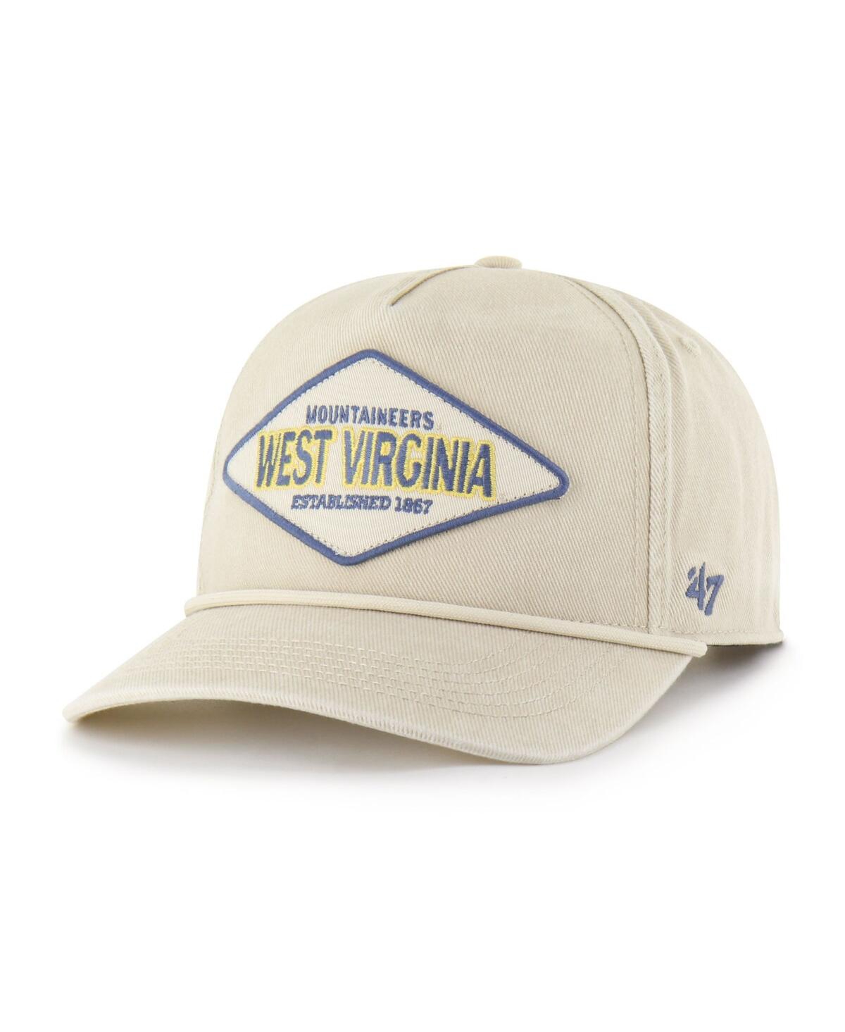 47 Brand Men's And Women's Cream West Virginia Mountaineers Outdoorsmen Cairn Hitch Adjustable Hat In Neutral