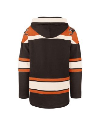 Men's Brown Cleveland Browns Throwback Superior Lacer Hoodie