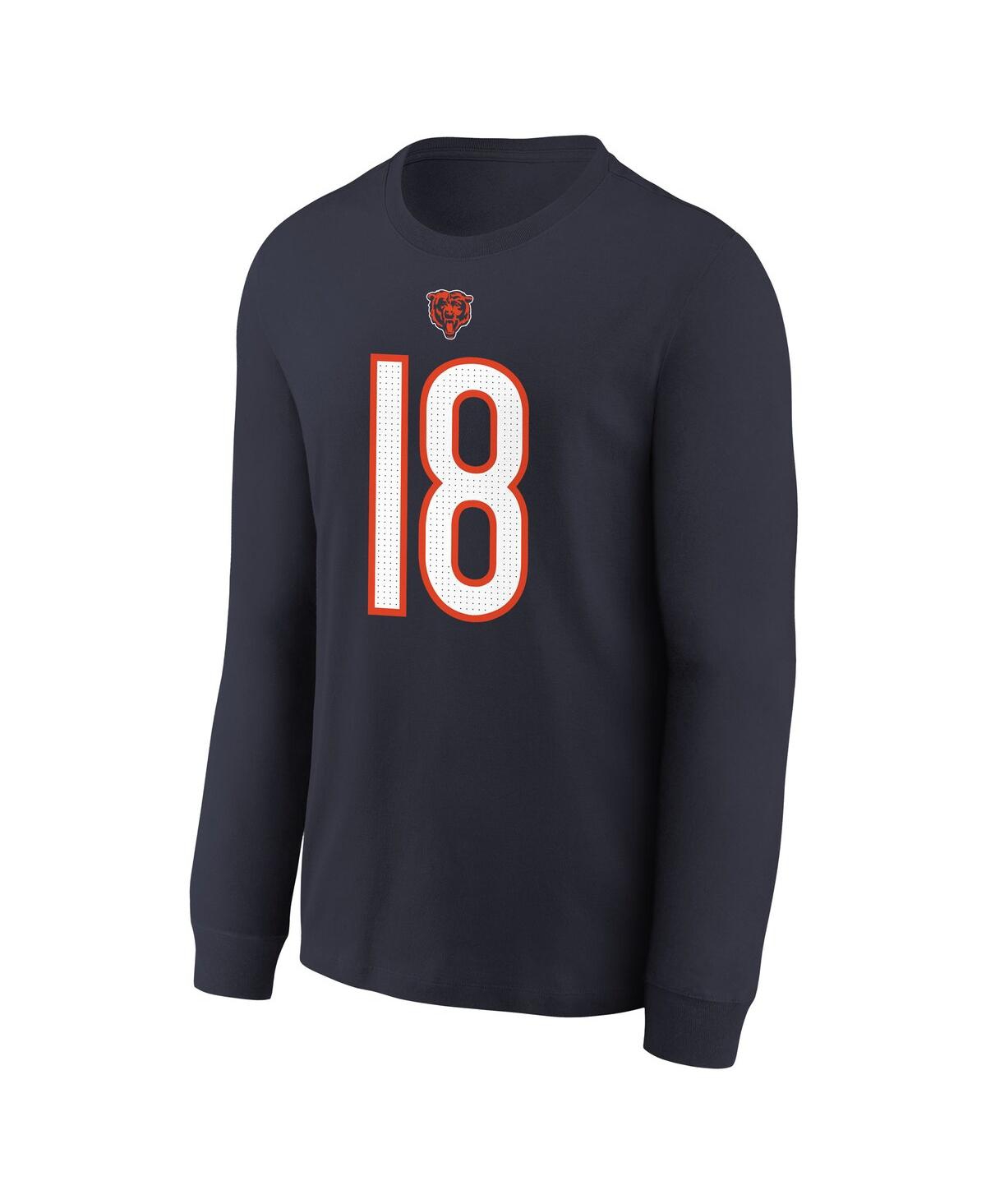 Nike Big Boys And Girls Caleb Williams Navy Chicago Bears Player Name Number Long Sleeve T-shirt In Blue