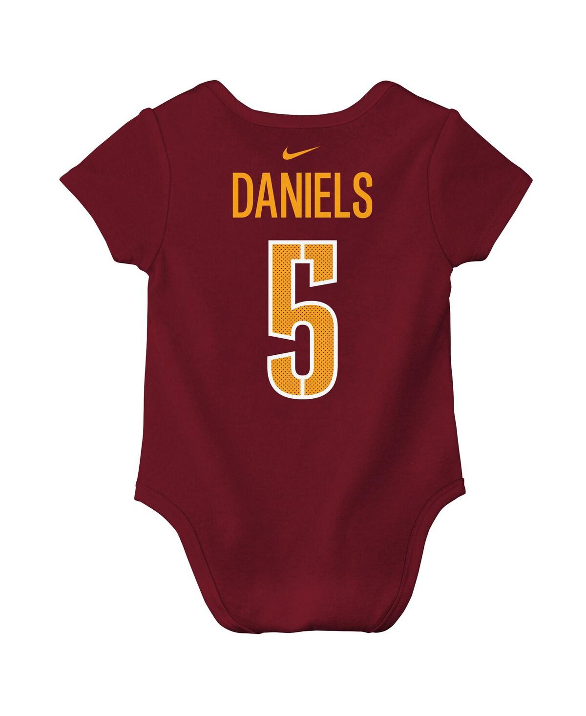 Nike Baby Boys And Girls Jayden Daniels Burgundy Washington Commanders Player Name Number Bodysuit In Burgundy