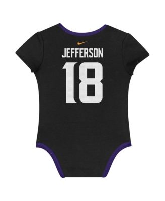 Baby Boys and Girls 3-Pack Justin Jefferson Minnesota Vikings Name Number Bodysuit Set