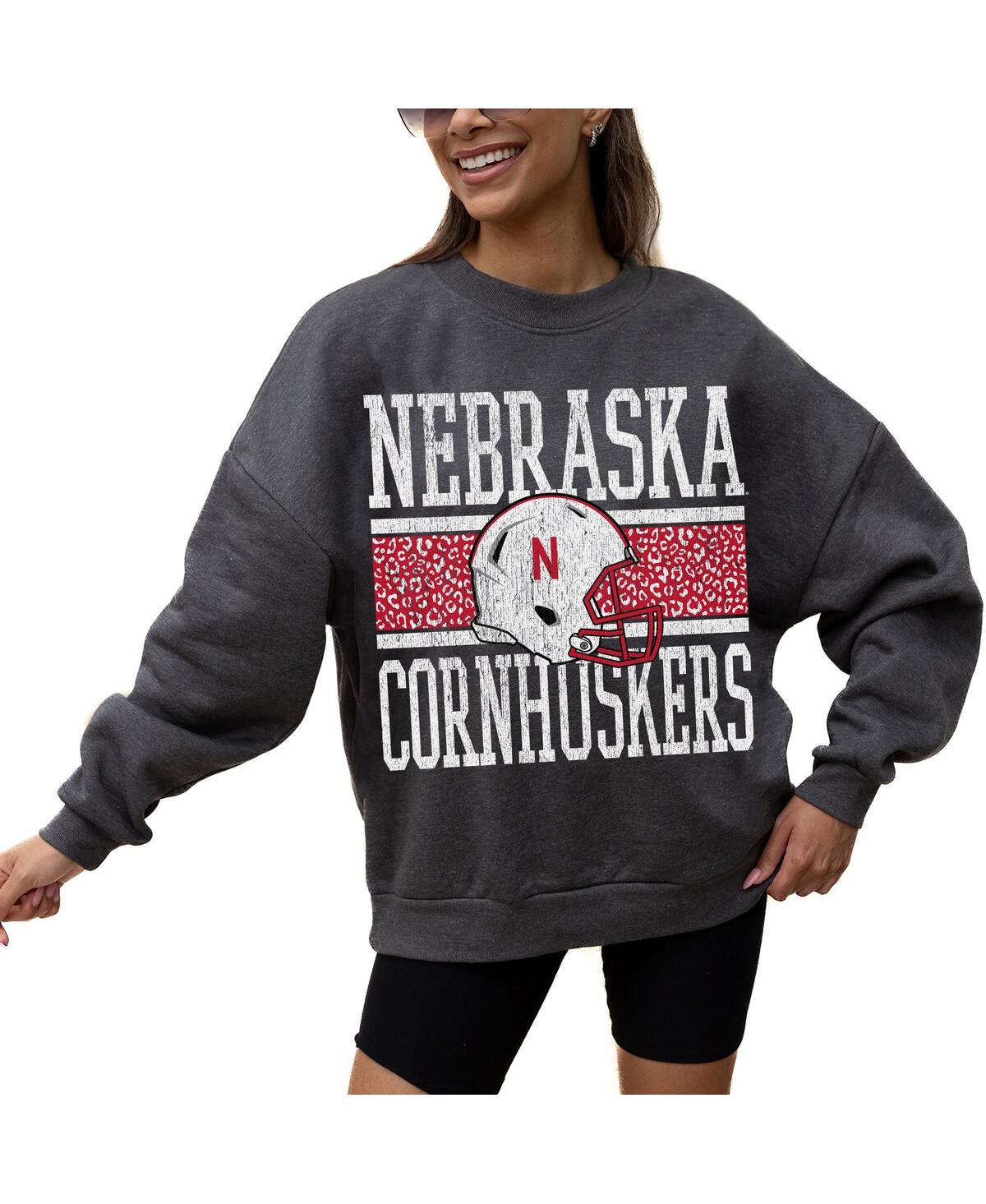Gameday Couture Women's Charcoal Nebraska Huskers Premium Fleece Pullover Sweatshirt In Gray