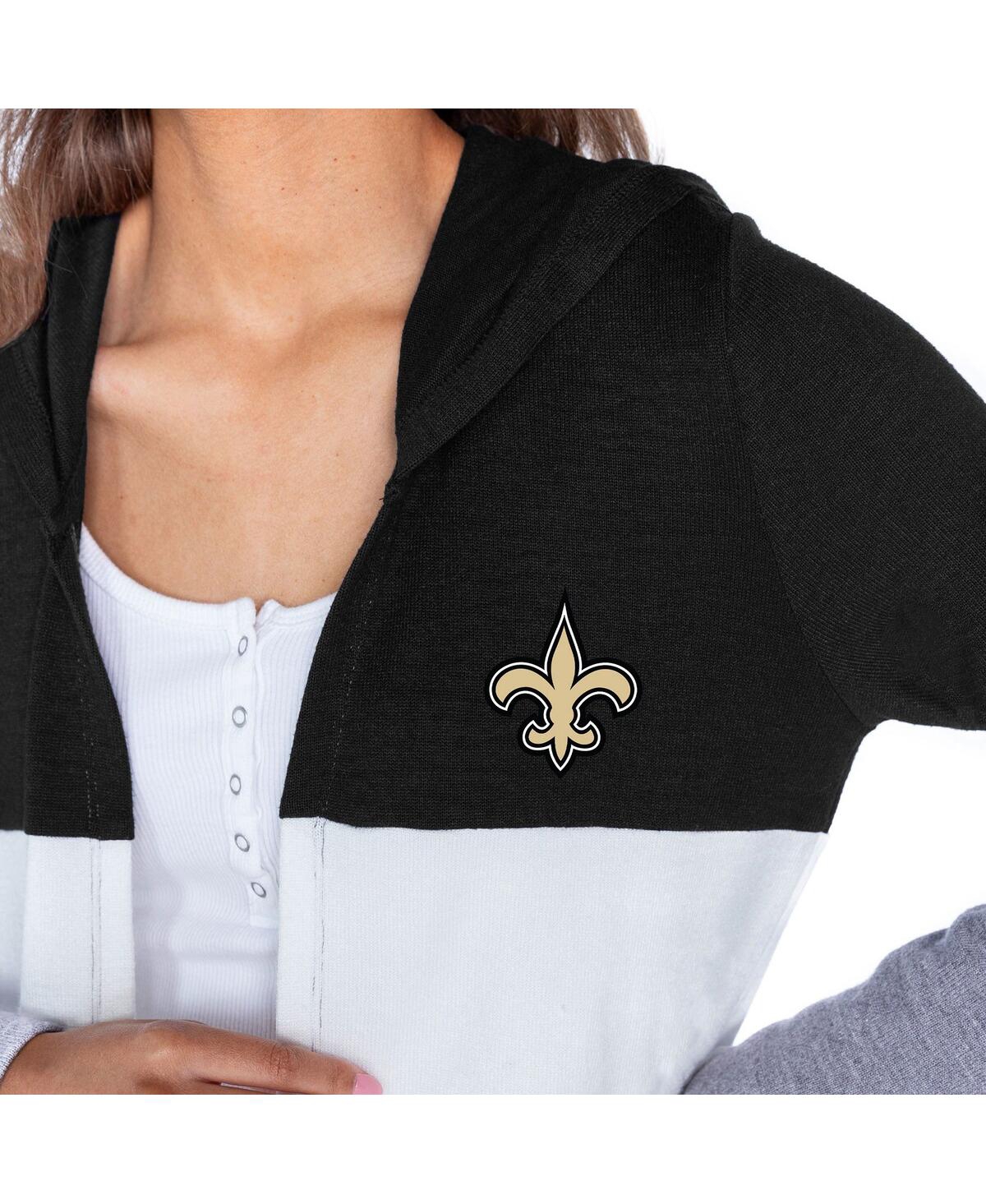 Gameday Couture Women's Black Kansas City Chiefs Tri-blend Color Block Lightweight Cardigan Hoodie In Black