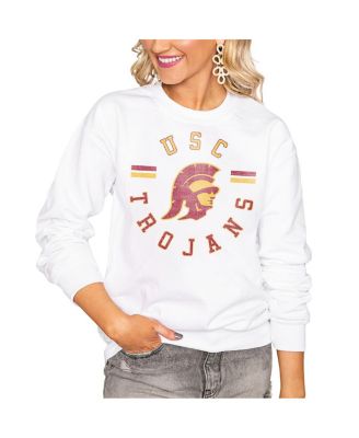 Gameday Couture - Women's White USC Trojans Oversized Days Perfect Crew Sweatshirt