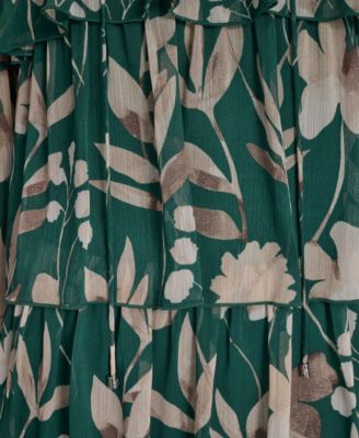 Women's Long Sleeve Tiered Ruffle Dress