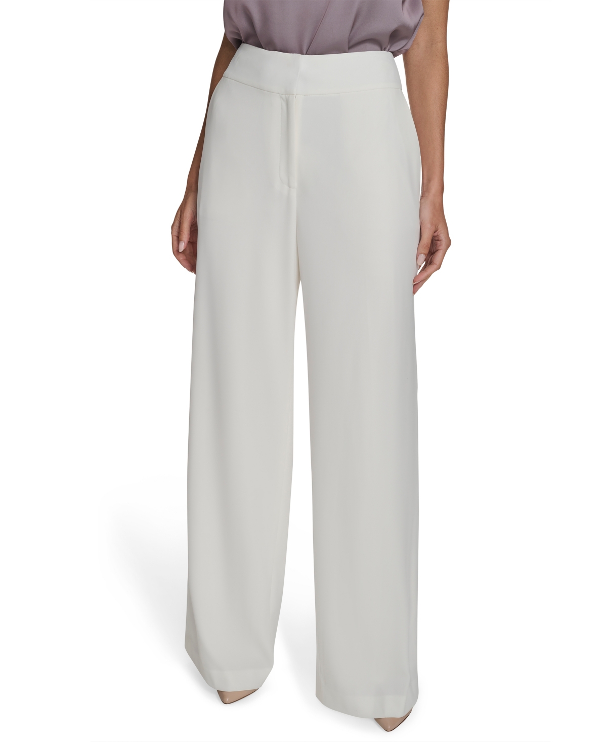 Calvin Klein Women's Wide Leg Pants In White