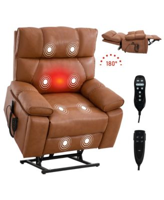 Massage Dual Motor Infinite Position Recliners Electric Lift Chair with Cup Holders and Power-Remote