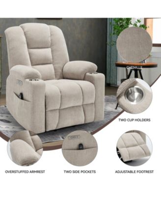 Large Power Lift Chair Recliner with Massage and Heat for Elderly