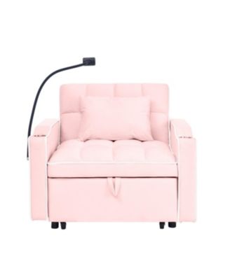 1 Pc. Chenille Upholstered Convertible Sleeper Chair Sofa Bed