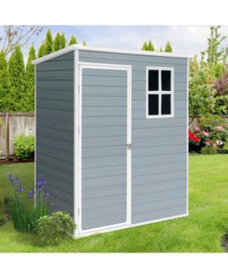 5x3 Resin Outdoor Storage Shed, Lockable Door, Grey