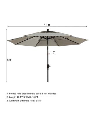 3-Tier Patio Umbrella,10ft Outdoor Patio Table Umbrella Large Umbrella Pool Umbrella For Deck, Pool, Garden, Patio，Red