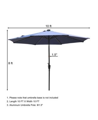 10 ft. Aluminum Market Outdoor Tilt Patio LED Umbrella in Red