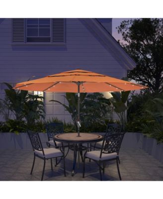 3-Tier Patio Umbrella with Led Lights 11ft Outdoor Patio Table Umbrella Large Umbrella Pool Umbrella For Deck, Pool, Garden, Patio