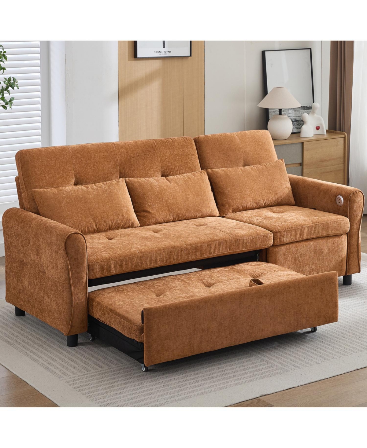 Streamdale Furniture 2-in-1 Sofa Bed with Reversible Recliner