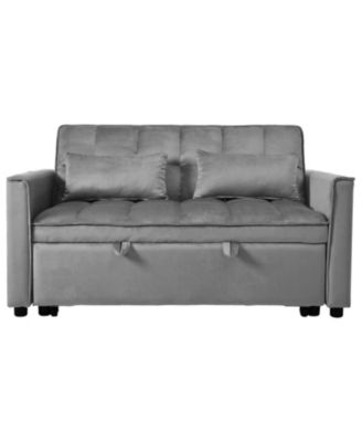 Convertible Sofa Bed 3-in-1 Pull Out Couch (Dark Grey)