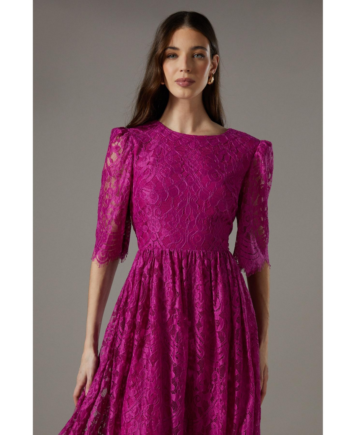 Coast Women's Lace Short Sleeve Midi Dress