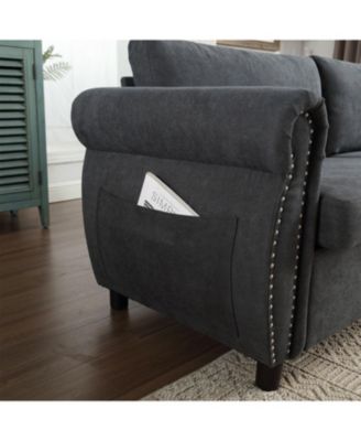 80.7" 2-in-1 Sofa Bed Sleeper with Large Mattress