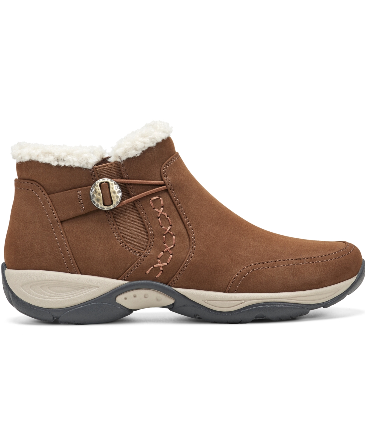 Easy Spirit Erique Water Repellent Faux Shearling Lined Bootie In Brown