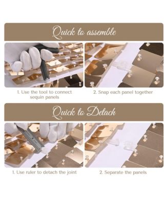 10x7 FT Shimmer Wall Backdrop with Stand 72 Pcs Panels Decor for Wedding Party