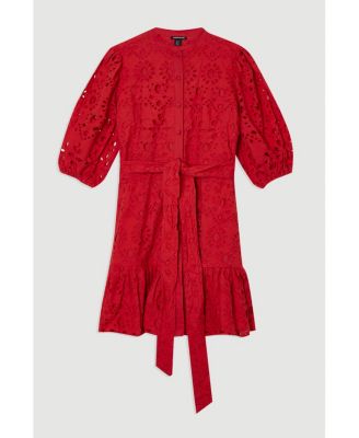 Women's Woven Tie Waist Mini Dress