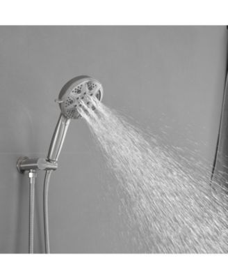 Single-Handle 1-Spray Round Rain Shower Faucet Set with Rain Shower Head &amp; Hand Shower in Brushed Nickel (Valve Included)
