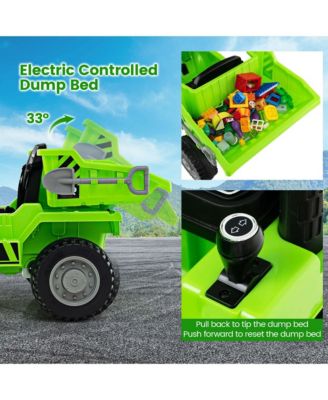 Kids Ride-On Dump Truck with Wireless Connection Music LED Lights Soft Start