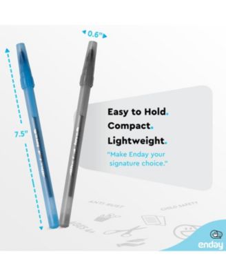 Pens Bulk Black Pens Blue Pens Ballpoint, Medium Point (1.0mm), Flexible Round Barrel 400 Count, 200 Black ink Pens & 200 Blue Ink Pens