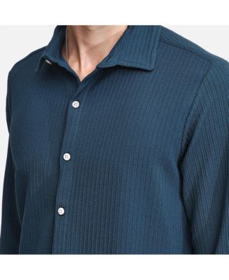 Men's Aegean Blue Stripe-Creased Shirt
