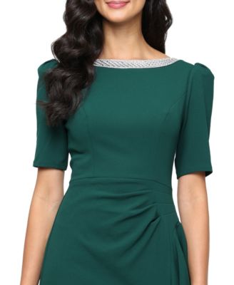 Women's Embellished-Neck Ruffle Gown