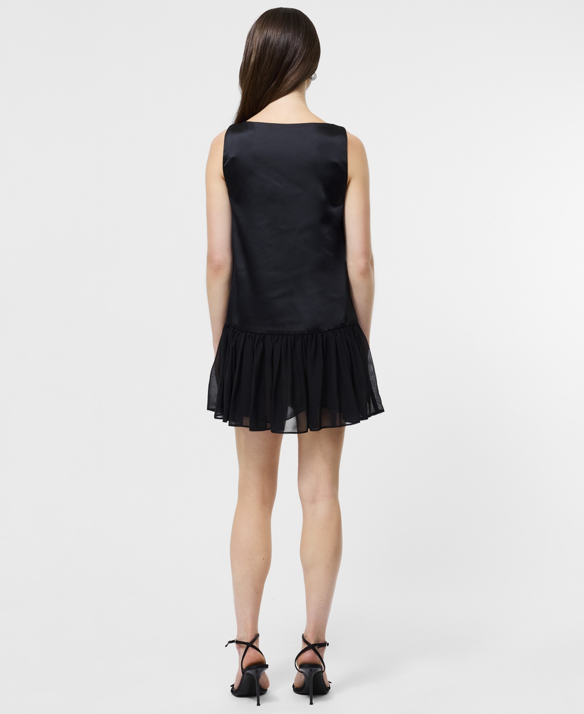 French Connection Marina Slinky Pleated Minidress In Black