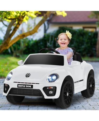 12V Kids Ride On Car Licensed Volkswagen Beetle w/ Remote Control & Music White