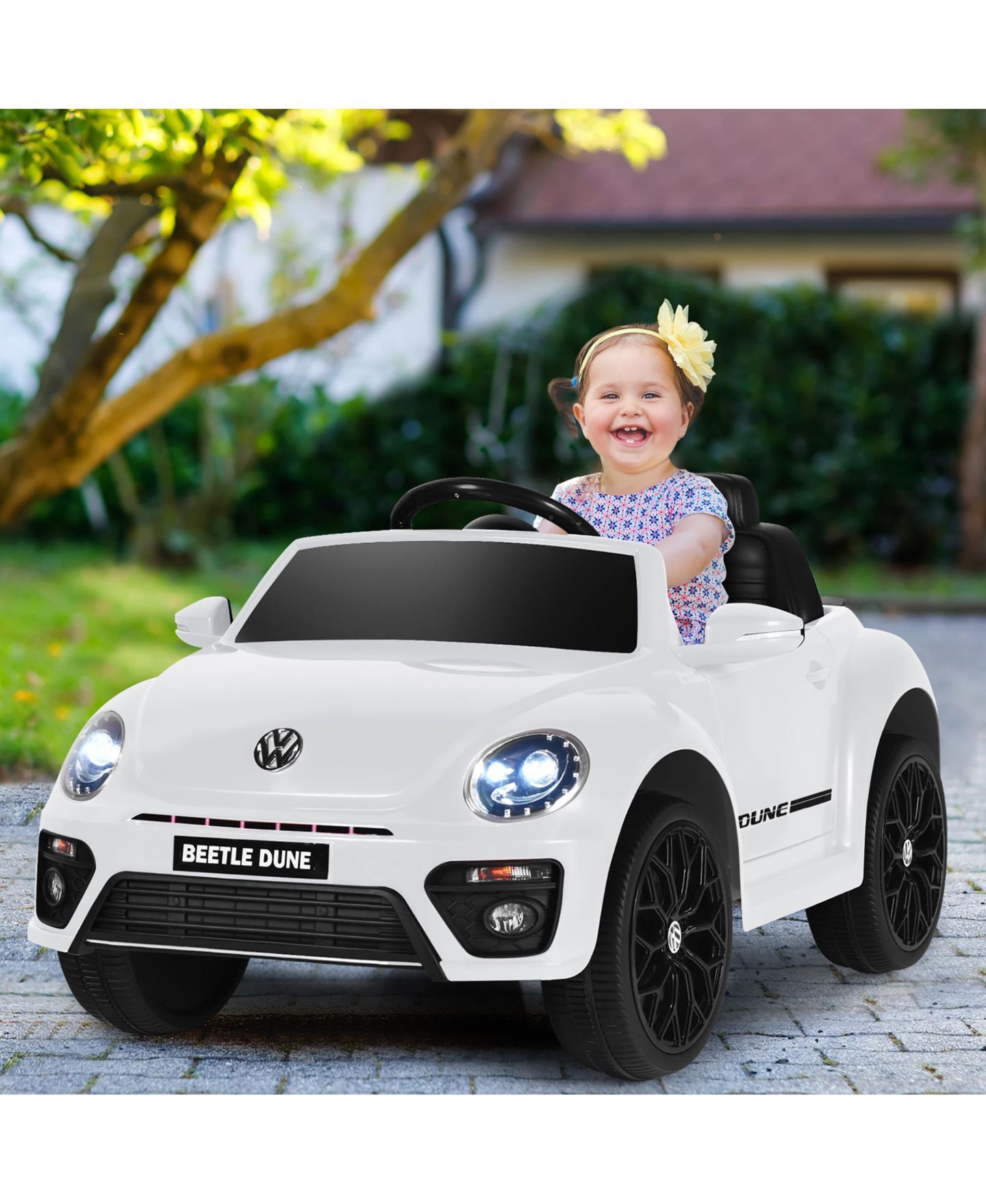 Детская игрушка Costway Volkswagen Beetle Remote-Control Ride-On Car, 37.5"L x 22"W x 18.5"H, Ages 3-10 — фото 2