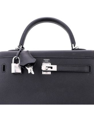 Kelly 25 Handbag Black Epsom with Palladium Hardware