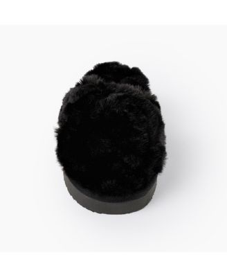 Women's Teddy Crossband Faux Fur Slippers
