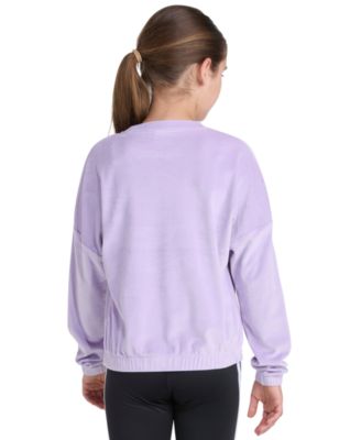 Big Girl S-XL Long Sleeve Velour Crewneck Pullover Sweatshirt