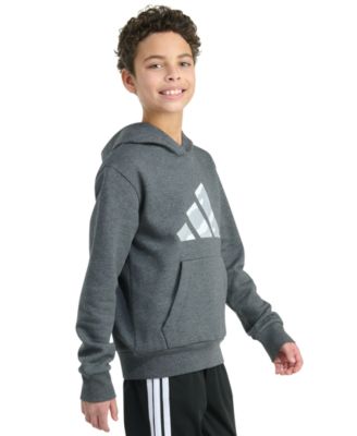 Big Boys' 8-20 Long Sleeve Hooded Graphic Heather Fleece Pullover