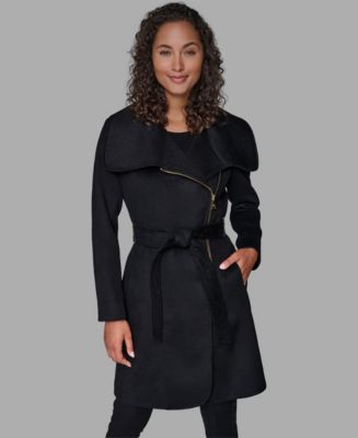 KARL LAGERFELD PARIS Women's Asymmetrical Wrap Coat - Macy's