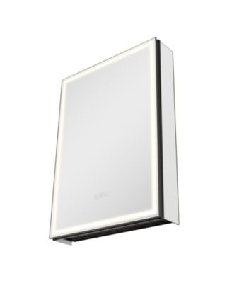 Recessed Lighted Cabinet with Dual Mirrors for Bathroom Storage
