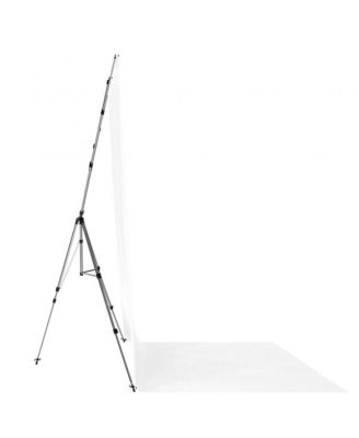 8x13' X-Drop Pro Wrinkle-Resistant Backdrop Kit with Stand, High-Key White Sweep