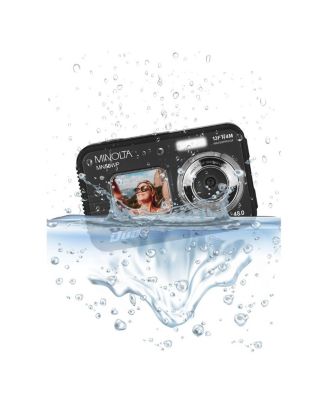 Minolta Duo MN50WP 48 MP AF 5K Ultra HD Waterproof Digital Camera with Dual Front & Rear LCD, Black